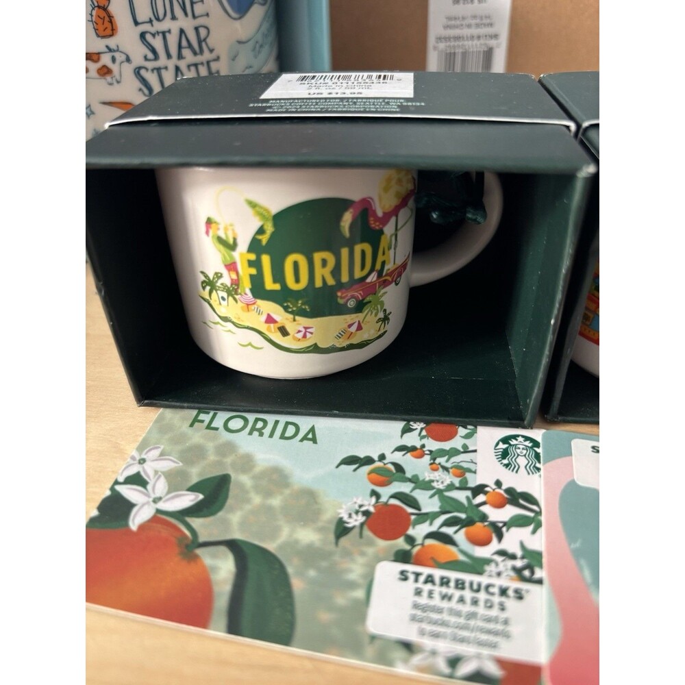 Florida Starbucks Mini Espresso Cups Mug Ornaments discover series New +card